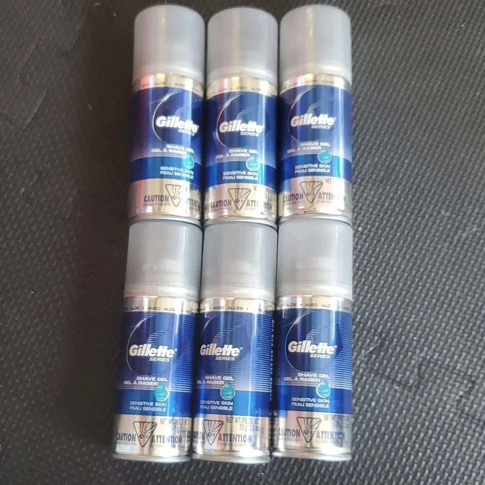 🔥 Gillette Series Shave Gel Bundle (6) Sensitive Skin Aloe 2.5 oz